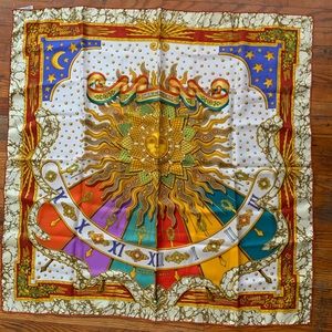 Auth Hermes Carpe Diem Scarf Vintage